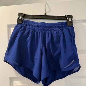 Lululemon Athletica Royal Blue Hotty Hot Low-Rise 4” Inseam Shorts (Size 4)